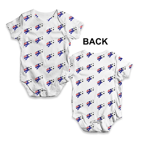 Australia Football Soccer Flag Paint Splat Baby Unisex ALL-OVER PRINT Baby Grow Bodysuit