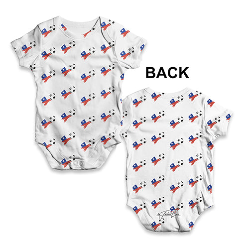 Chile Football Soccer Flag Paint Splat Baby Unisex ALL-OVER PRINT Baby Grow Bodysuit