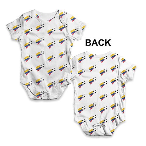Colombia Football Soccer Flag Paint Splat Baby Unisex ALL-OVER PRINT Baby Grow Bodysuit