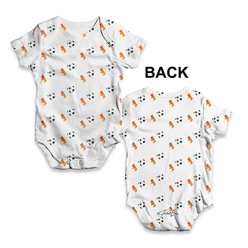 Ivory Coast Football Soccer Flag Paint Splat Baby Unisex ALL-OVER PRINT Baby Grow Bodysuit