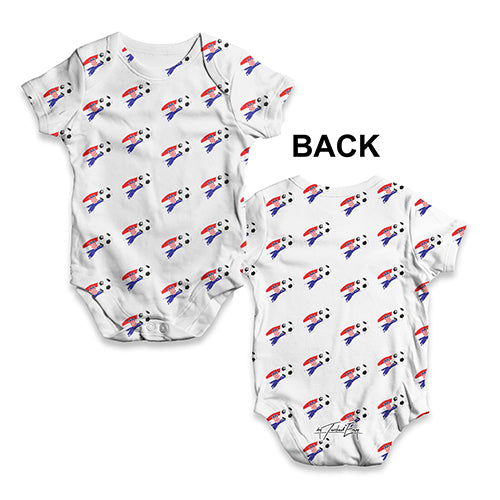 Croatia Football Soccer Flag Paint Splat Baby Unisex ALL-OVER PRINT Baby Grow Bodysuit