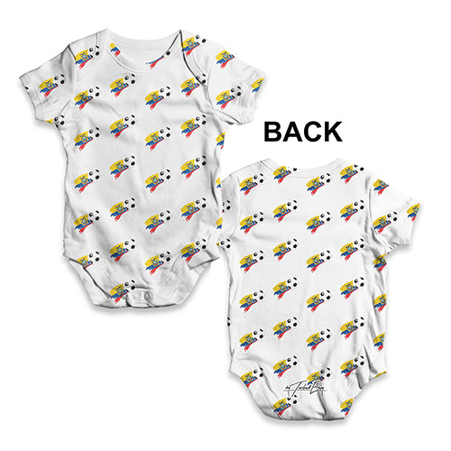 Ecuador Football Soccer Flag Paint Splat Baby Unisex ALL-OVER PRINT Baby Grow Bodysuit