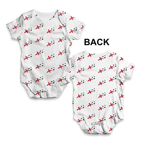 England Football Soccer Flag Paint Splat Baby Unisex ALL-OVER PRINT Baby Grow Bodysuit