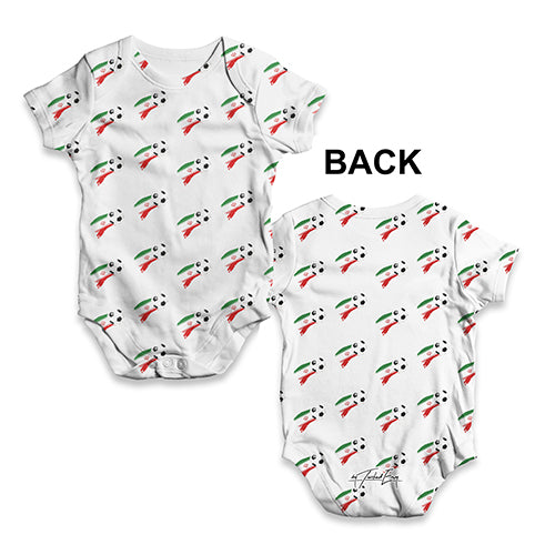 Iran Football Soccer Flag Paint Splat Baby Unisex ALL-OVER PRINT Baby Grow Bodysuit