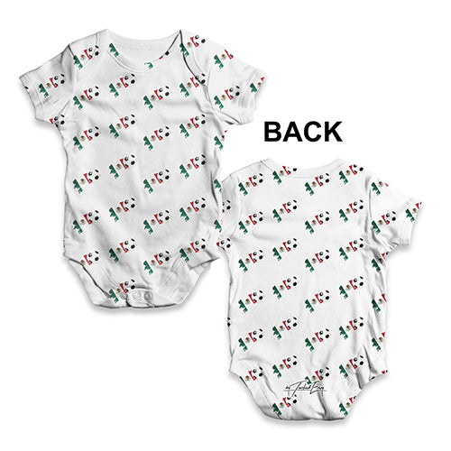 Mexico Football Soccer Flag Paint Splat Baby Unisex ALL-OVER PRINT Baby Grow Bodysuit