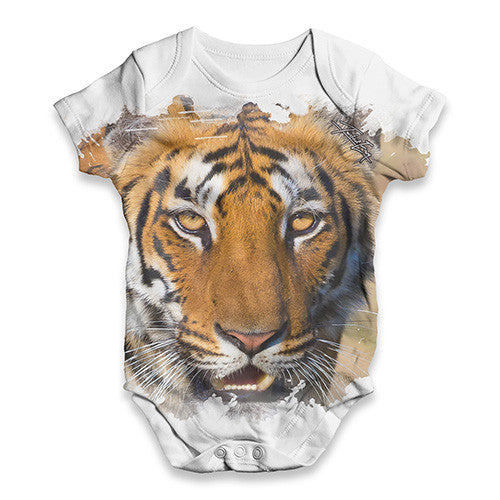 Fierce Tiger Face Baby Unisex ALL-OVER PRINT Baby Grow Bodysuit
