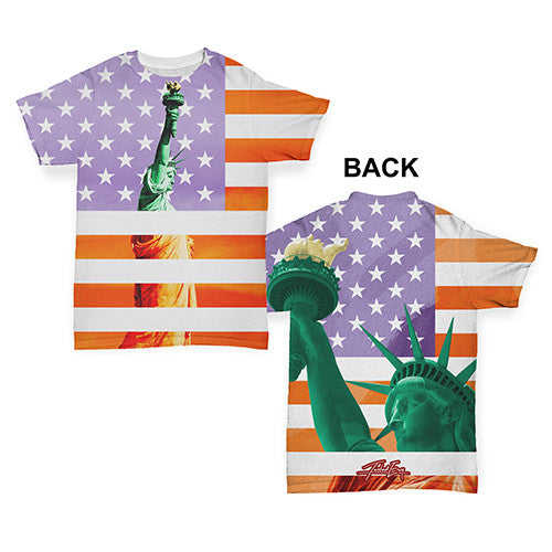 Statue of Liberty American Flag Baby Toddler ALL-OVER PRINT Baby T-shirt