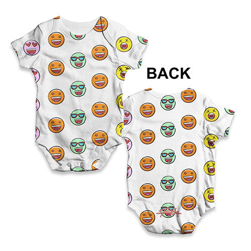 Circular Emojis Pattern Baby Unisex ALL-OVER PRINT Baby Grow Bodysuit