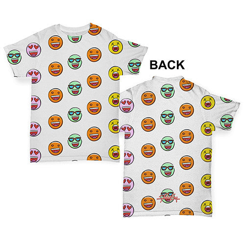 Circular Emojis Pattern Baby Toddler ALL-OVER PRINT Baby T-shirt