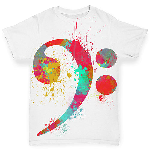 Bass Clef Paint Splats Baby Toddler ALL-OVER PRINT Baby T-shirt