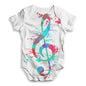 Treble Clef Paint Splats Baby Unisex ALL-OVER PRINT Baby Grow Bodysuit