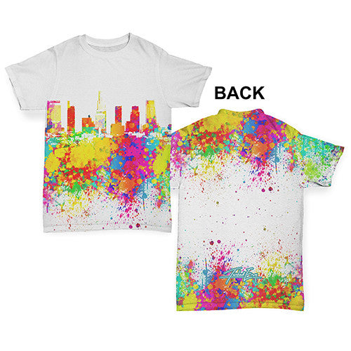 Los Angeles Skyline Ink Splats Baby Toddler ALL-OVER PRINT Baby T-shirt