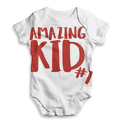Amazing Kid Number 1 Baby Unisex ALL-OVER PRINT Baby Grow Bodysuit