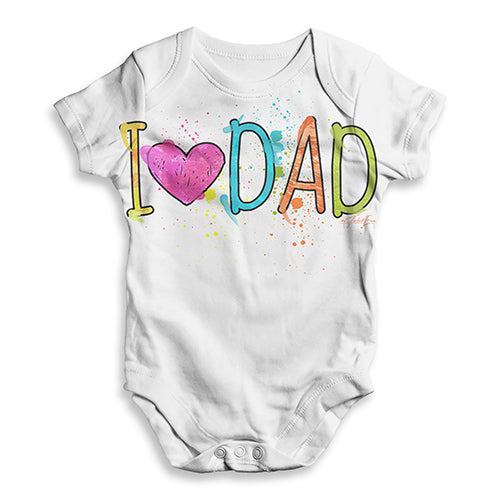 I Heart Dad Finger Paints Baby Unisex ALL-OVER PRINT Baby Grow Bodysuit
