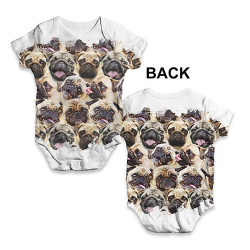 Pugs Puglie Grumblie Baby Unisex ALL-OVER PRINT Baby Grow Bodysuit