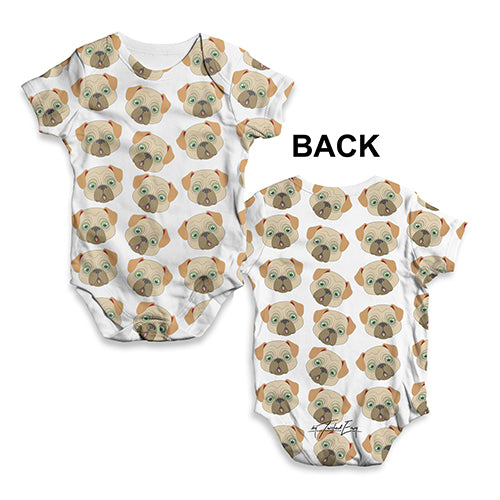 Pug Dog Pattern Baby Unisex ALL-OVER PRINT Baby Grow Bodysuit