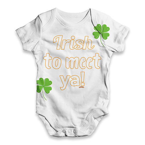 ALL-OVER PRINT Baby Bodysuit St Patricks Day Irish To Meet Ya Baby Unisex ALL-OVER PRINT Baby Grow Bodysuit 18-24 Months White