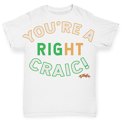 Baby Tshirts St Patricks Day You're A Right Craic Baby Toddler ALL-OVER PRINT Baby T-shirt 3-6 Months White
