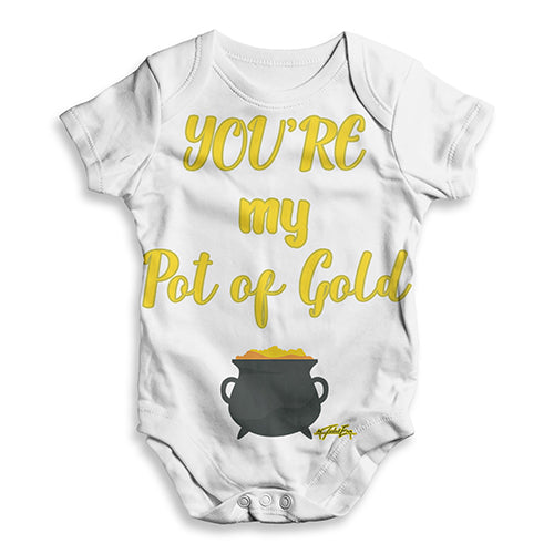 Funny Infant Baby Bodysuit St Patricks Day Your My Pot Of Gold Baby Unisex ALL-OVER PRINT Baby Grow Bodysuit 0-3 Months White