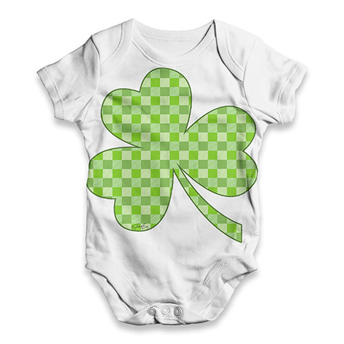 Funny Baby Bodysuits Tartan Shamrock Baby Unisex ALL-OVER PRINT Baby Grow Bodysuit 6-12 Months White