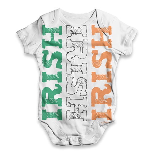 Funny Baby Clothes Irish Irish Irish Flag Baby Unisex ALL-OVER PRINT Baby Grow Bodysuit 0-3 Months White