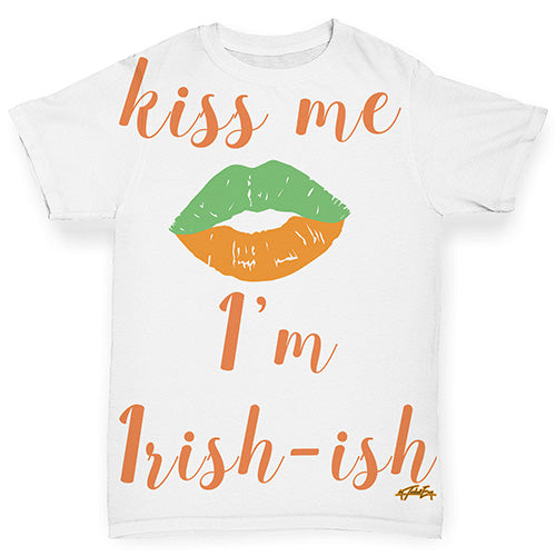 Funny Baby Clothes Kiss Me I'm Irish-ish Baby Toddler ALL-OVER PRINT Baby T-shirt 0-3 Months White