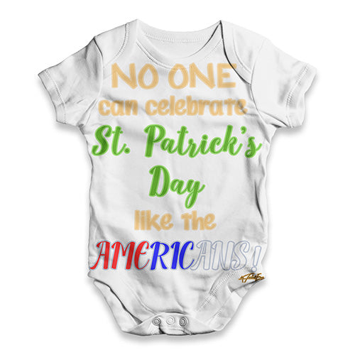 ALL-OVER PRINT Baby Bodysuit American St Patrick's Day Baby Unisex ALL-OVER PRINT Baby Grow Bodysuit 3-6 Months White