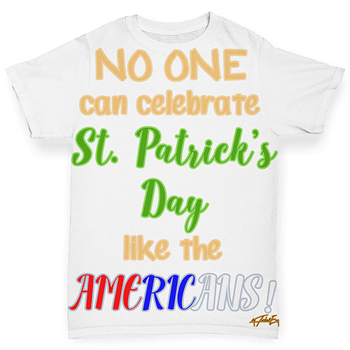 Funny Baby Onesies T Shirts American St Patrick's Day Baby Toddler ALL-OVER PRINT Baby T-shirt 6-12 Months White