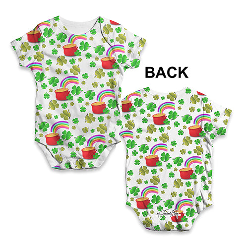 Saint Patrick's Day Pot Of Gold Pattern Baby Unisex ALL-OVER PRINT Baby Grow Bodysuit