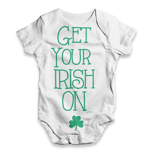 Funny Baby Clothes Get Your Irish On Baby Unisex ALL-OVER PRINT Baby Grow Bodysuit 18-24 Months White
