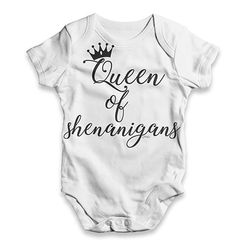 ALL-OVER PRINT Baby Bodysuit St Patrick's Day Queen of Shenanigans Baby Unisex ALL-OVER PRINT Baby Grow Bodysuit 18-24 Months White