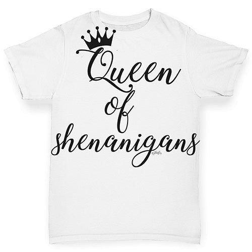 Funny Baby Clothes St Patrick's Day Queen of Shenanigans Baby Toddler ALL-OVER PRINT Baby T-shirt 18-24 Months White