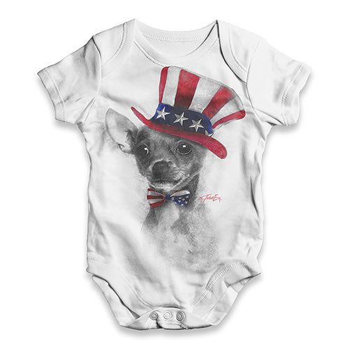 Uncle Sam Chihuahua Baby Unisex ALL-OVER PRINT Baby Grow Bodysuit