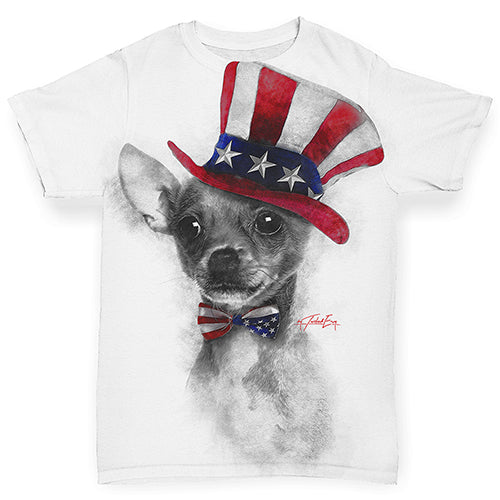 Uncle Sam Chihuahua Baby Toddler ALL-OVER PRINT Baby T-shirt