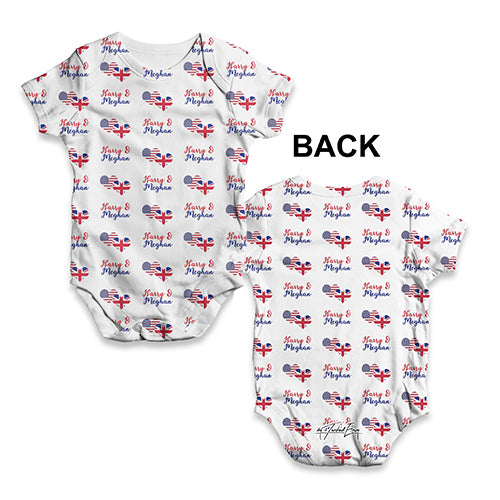 Harry & Meghan USA UK Pattern Baby Unisex ALL-OVER PRINT Baby Grow Bodysuit