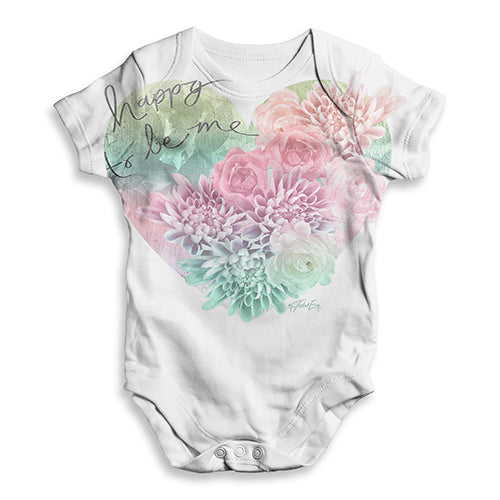 Happy To Be Me Heart Baby Unisex ALL-OVER PRINT Baby Grow Bodysuit