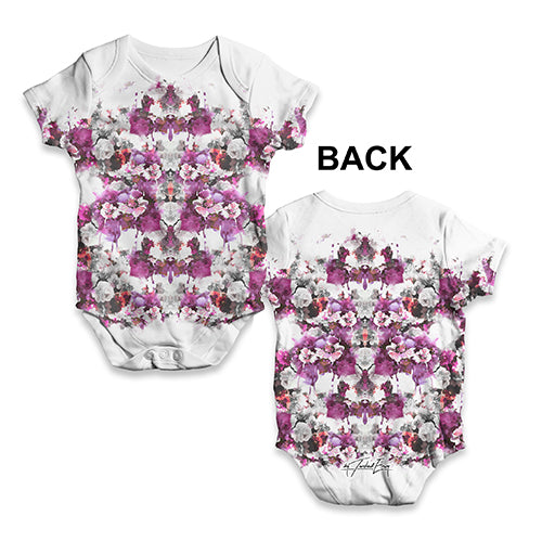 Watercolour Pink Flowers Pattern Baby Unisex ALL-OVER PRINT Baby Grow Bodysuit