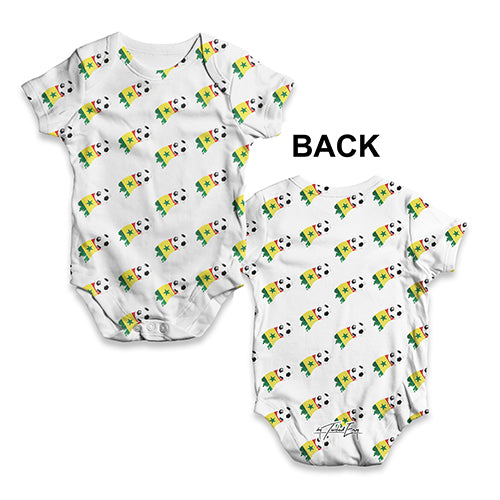 Senegal Football Soccer Flag Paint Splat Baby Unisex ALL-OVER PRINT Baby Grow Bodysuit