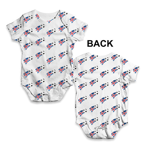 Iceland Football Soccer Flag Paint Splat Baby Unisex ALL-OVER PRINT Baby Grow Bodysuit