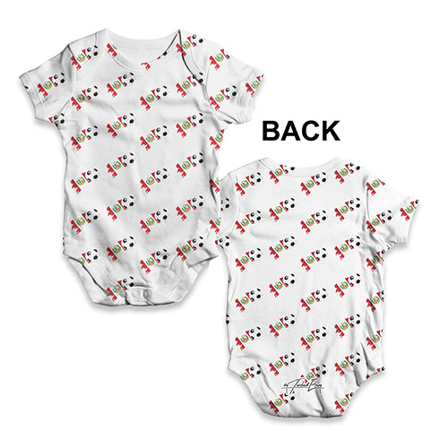 Peru Football Soccer Flag Paint Splat Baby Unisex ALL-OVER PRINT Baby Grow Bodysuit