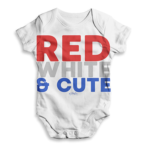 Red, White & Cute Baby Unisex ALL-OVER PRINT Baby Grow Bodysuit