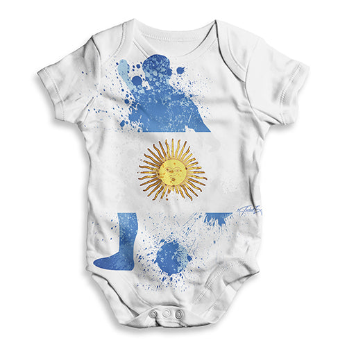 Football Soccer Silhouette Argentina Baby Unisex ALL-OVER PRINT Baby Grow Bodysuit