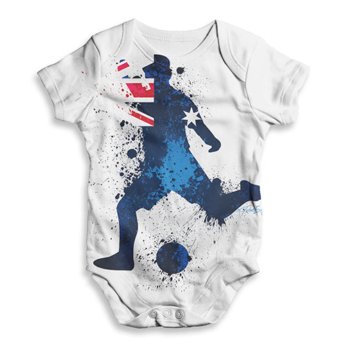 Football Soccer Silhouette Australia Baby Unisex ALL-OVER PRINT Baby Grow Bodysuit