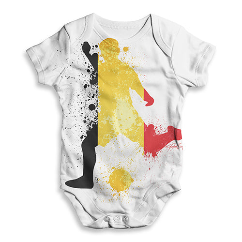 Football Soccer Silhouette Belgium Baby Unisex ALL-OVER PRINT Baby Grow Bodysuit