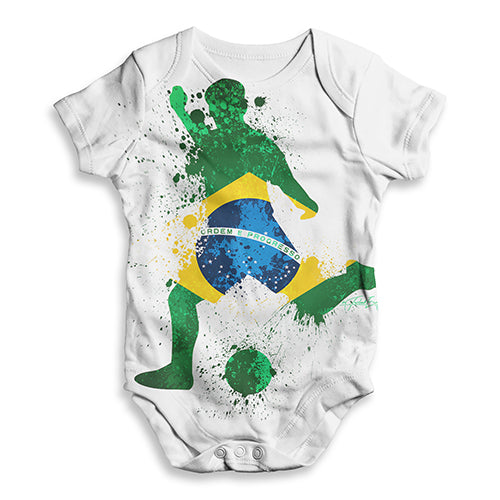 Football Soccer Silhouette Brazil Baby Unisex ALL-OVER PRINT Baby Grow Bodysuit