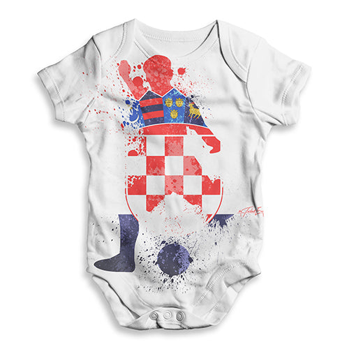 Football Soccer Silhouette Croatia Baby Unisex ALL-OVER PRINT Baby Grow Bodysuit