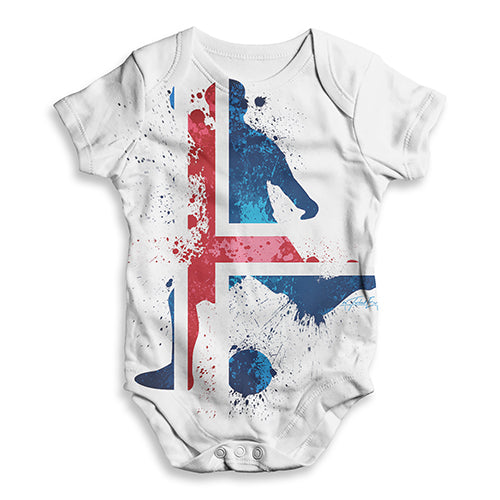 Football Soccer Silhouette Iceland Baby Unisex ALL-OVER PRINT Baby Grow Bodysuit