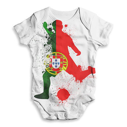 Football Soccer Silhouette Portugal Baby Unisex ALL-OVER PRINT Baby Grow Bodysuit