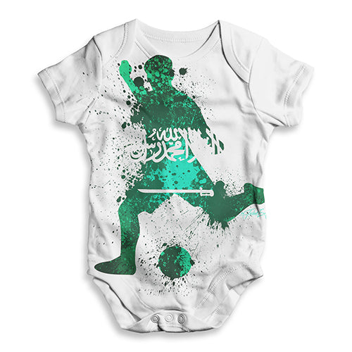 Football Soccer Silhouette Saudi Arabia Baby Unisex ALL-OVER PRINT Baby Grow Bodysuit