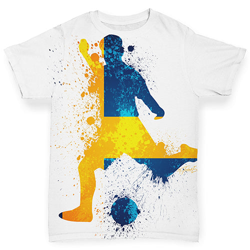 Football Soccer Silhouette Sweden Baby Toddler ALL-OVER PRINT Baby T-shirt